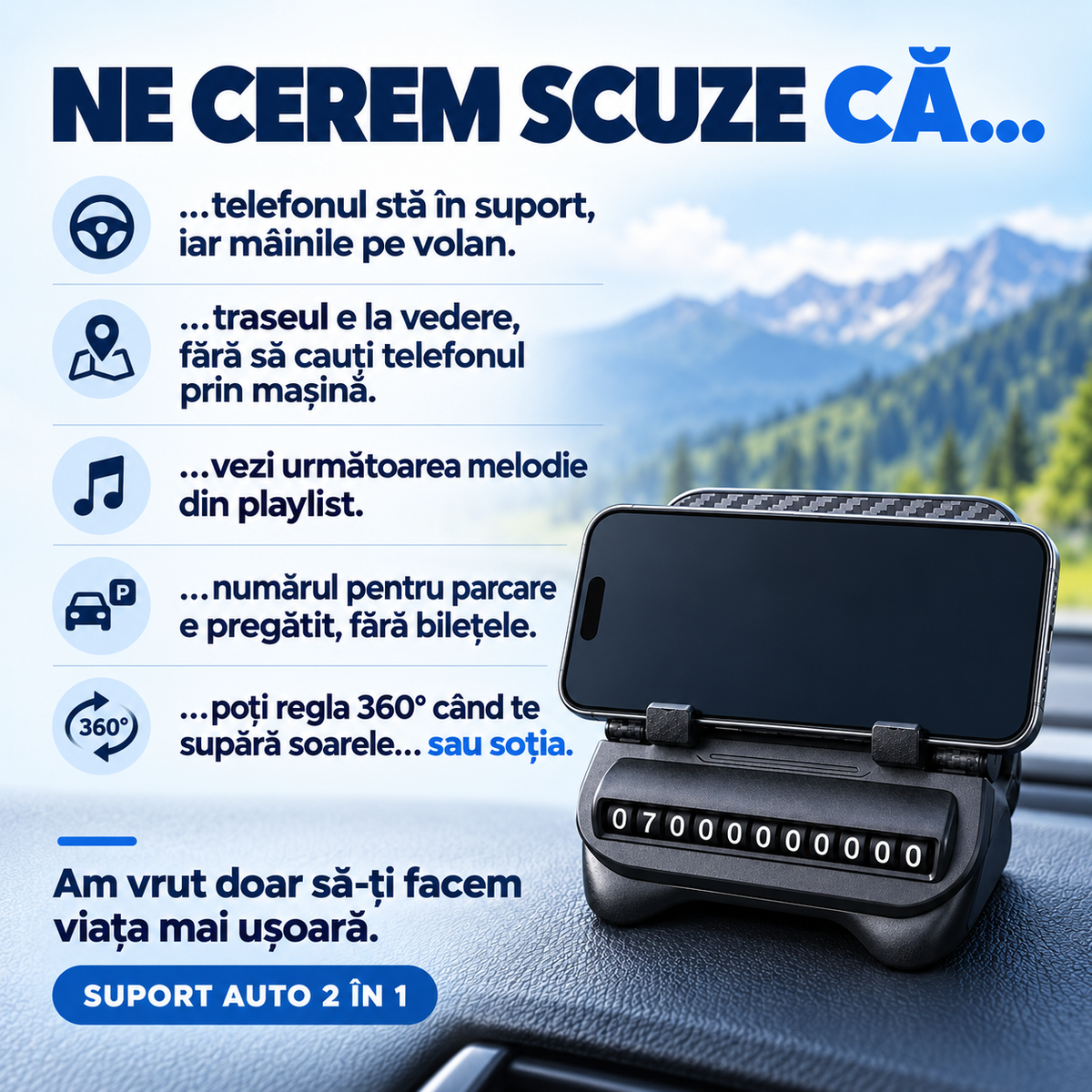 Suport auto 360°